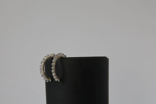Amethyst Silver Hoop