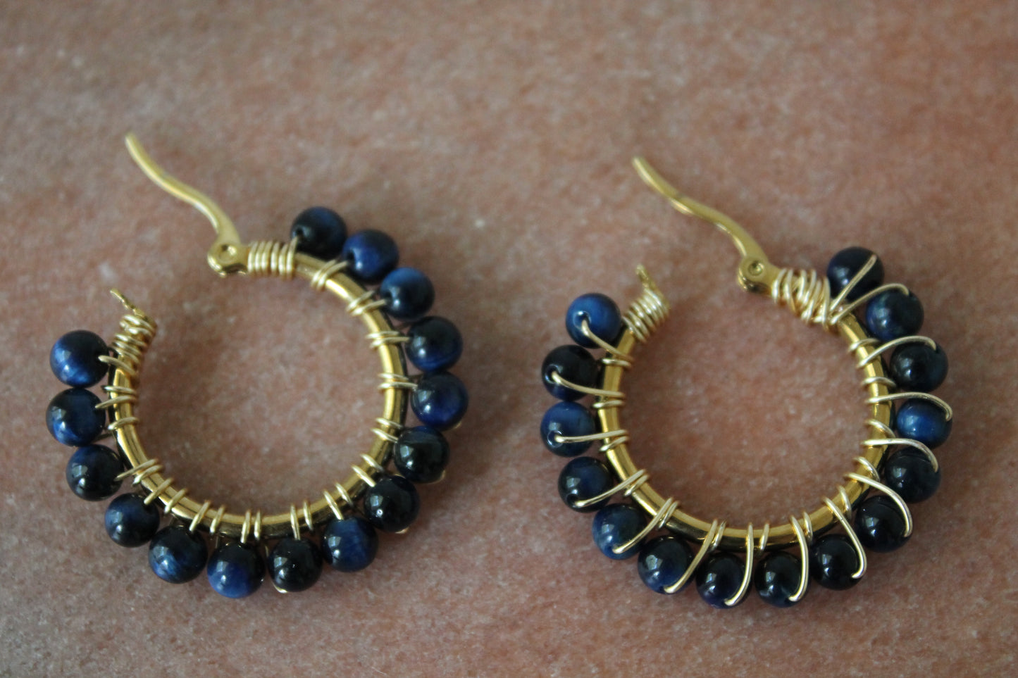 Blue Tiger Eye Hoop