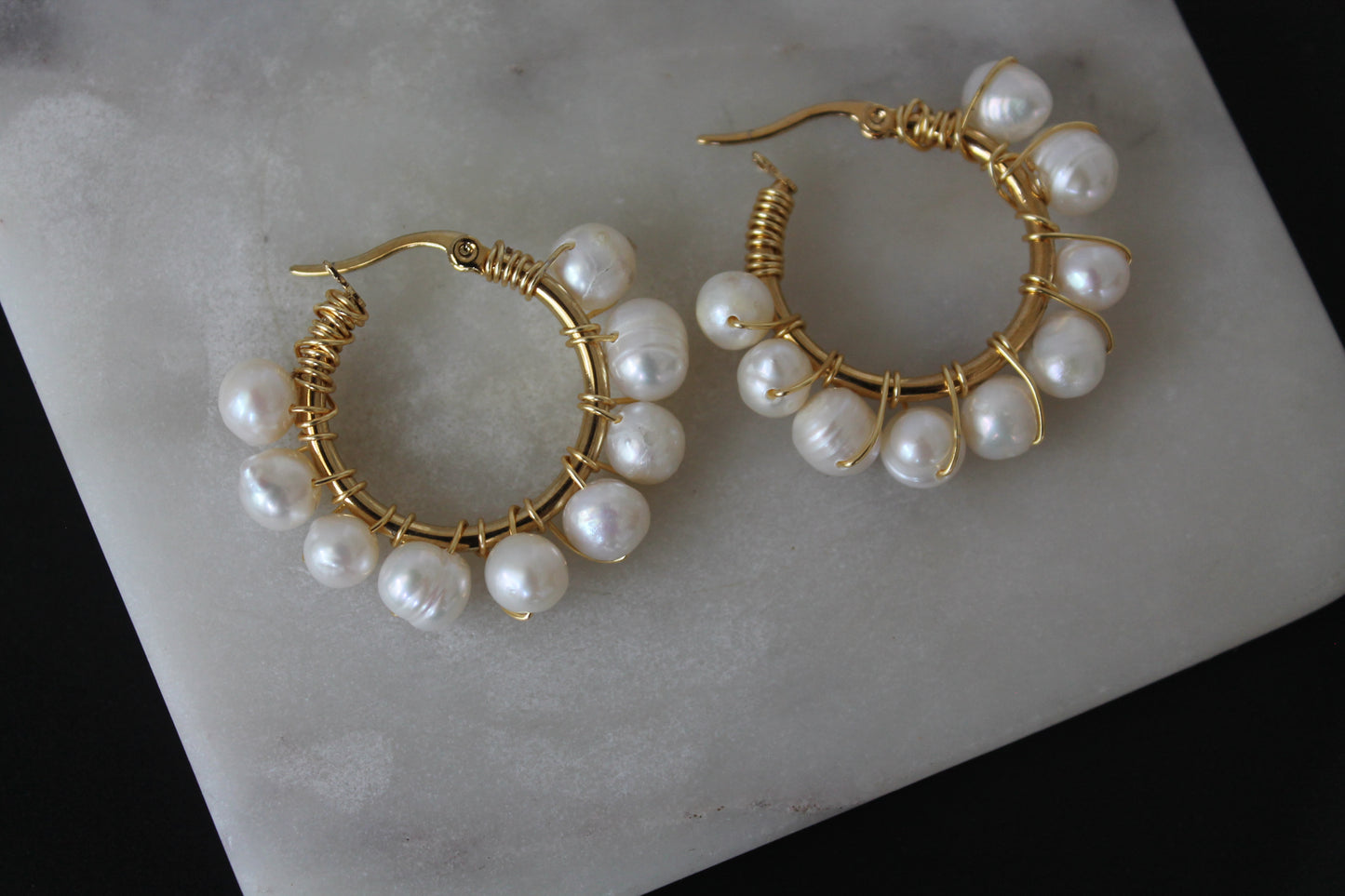 Pearl Gold Hoop