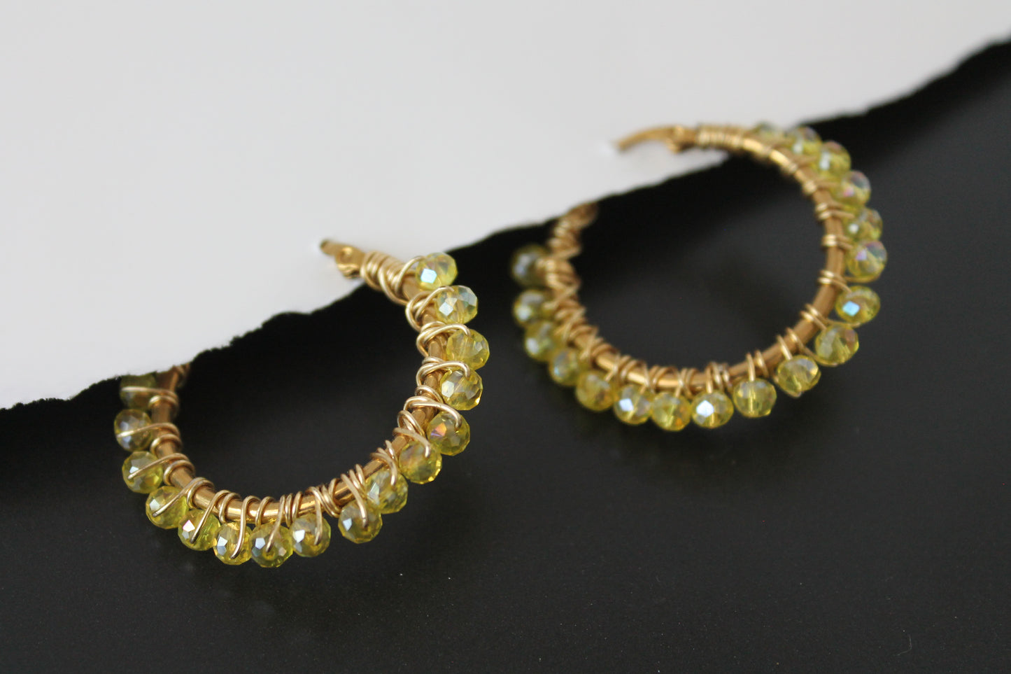 Yellow Crystal Hoop