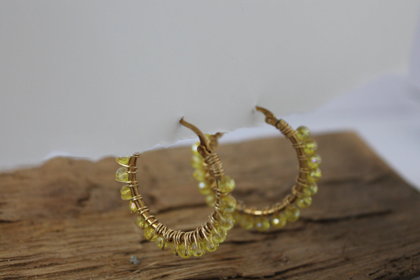 Yellow Crystal Hoop