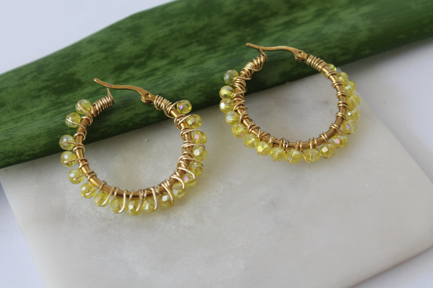 Yellow Crystal Hoop